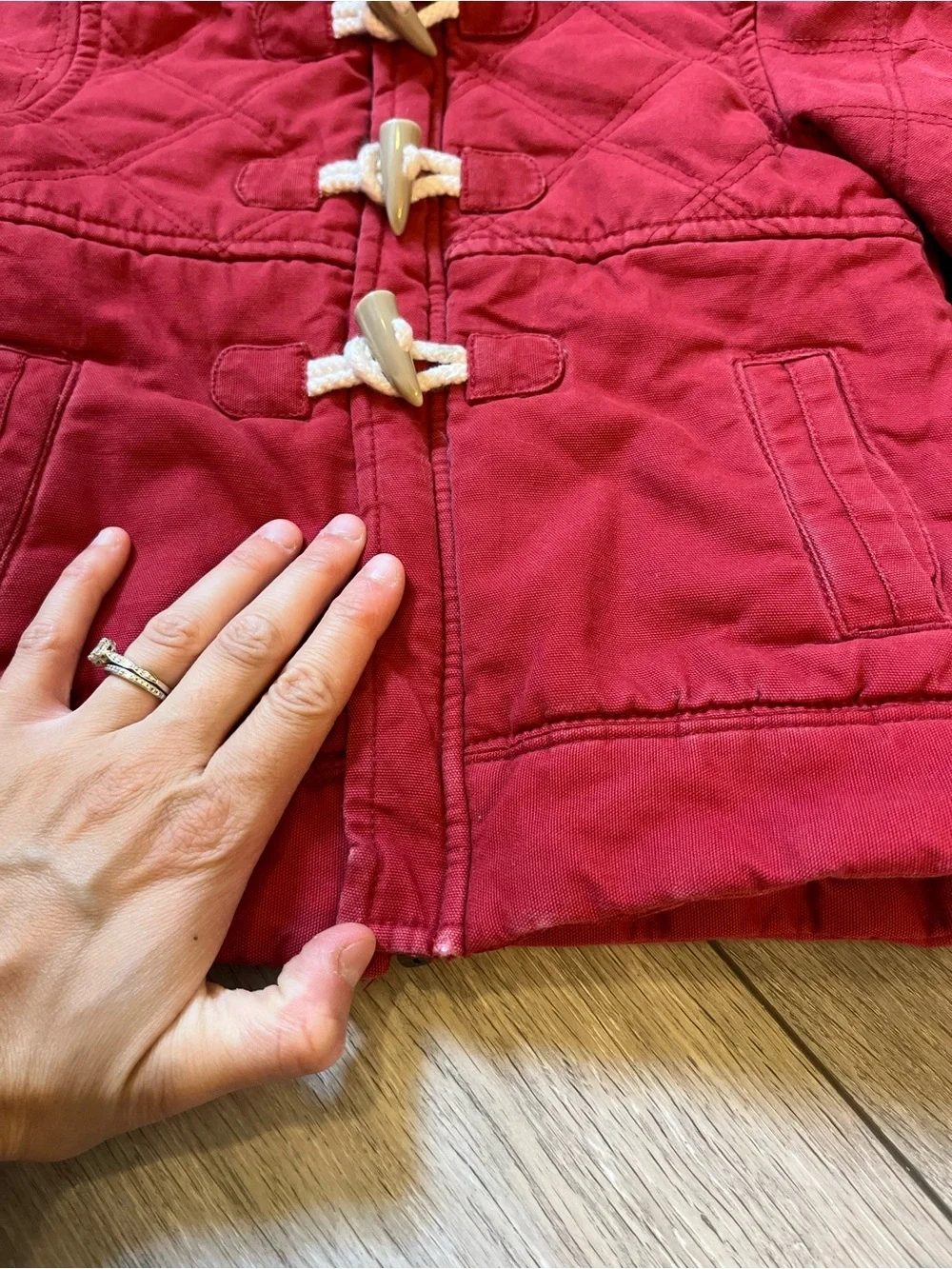 Genuine Kids from OshKosh toggle coat Red Quilted 3T